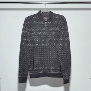 Black Brown 1826 Men's Dark Navy Heather Zip-Up Sweater Size M